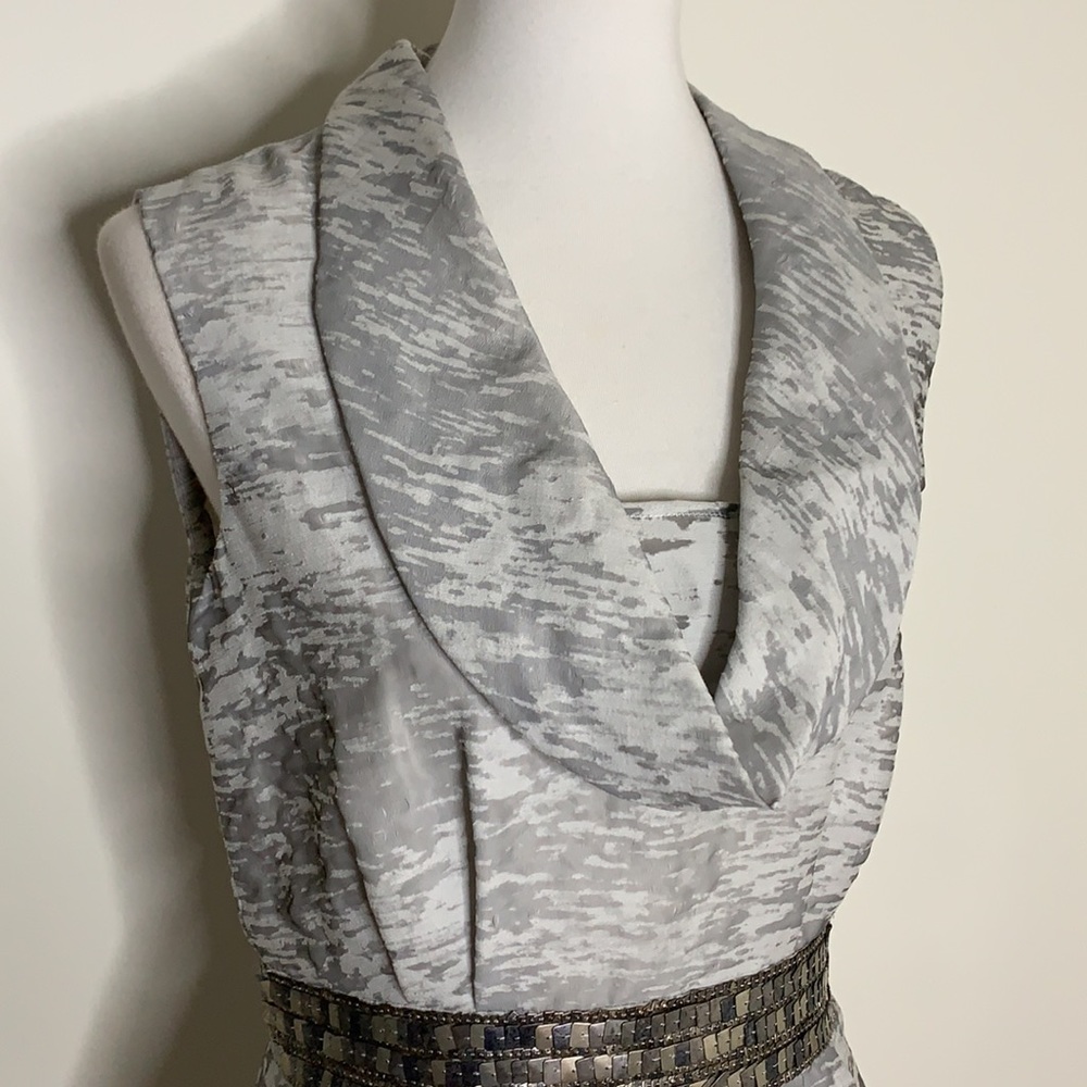 YIGAL AZROUEL Arctic Beaded Cowl Sheath Dress 8 - Picture 11 of 15